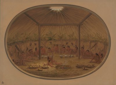 Mandan-ceremonie - Het water zakt weg, 1861-1869 door George Catlin