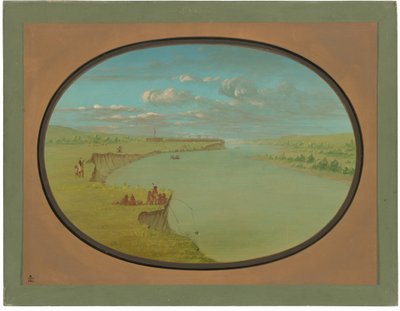 Mandan Dorp - Een Verre Aanblik door George Catlin