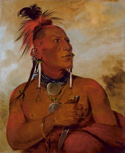 Meach-o-shín-gaw, Kleine Witte Beer, een vooraanstaande dappere, 1832 door George Catlin