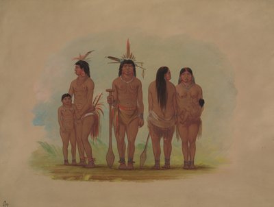 Leden van de Payaguas Stam, 1854-1869 door George Catlin