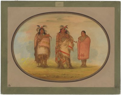Menomonie Hoofdman, Zijn Vrouw en Zoon door George Catlin