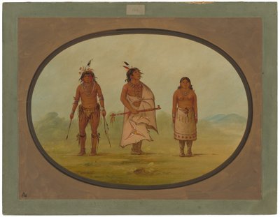 Mohave Hoofdman, een Krijger, en Zijn Vrouw door George Catlin