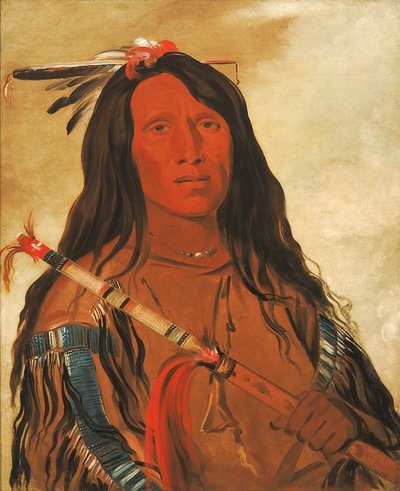 Né-hee-ó-ee-wóo-tis, Wolf op de Heuvel, Stamhoofd door George Catlin