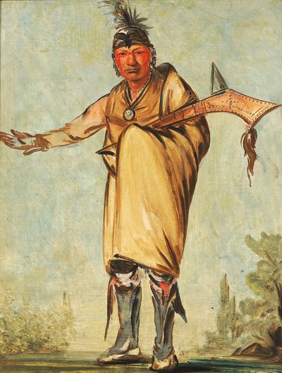 Náw-káw, Hout, voormalig stamhoofd door George Catlin