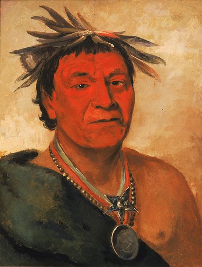 O-ho-páh-sha, Kleine Whoop, een onderscheiden krijger door George Catlin