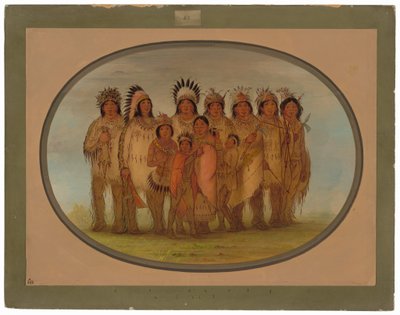 Ojibbeway-indianen in Parijs door George Catlin