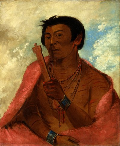On-sáw-kie, de Sauk, in het gebed, 1830 door George Catlin