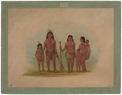 Orejona hoofdman en familie door George Catlin