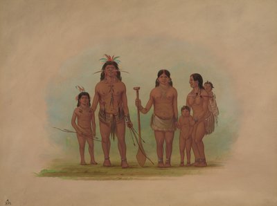 Orejona Chief en Familie, 1854-1869 door George Catlin