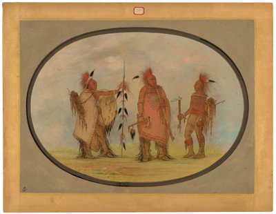 Osage Hoofdman met Twee Krijgers door George Catlin