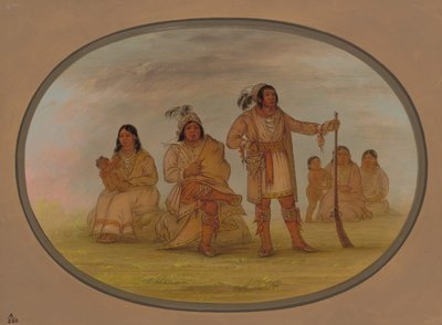 Osceola en vier Seminolee-indianen, 1861-1869 door George Catlin