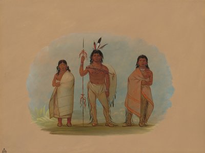 Ottowa Chief, zijn vrouw en een krijger door George Catlin