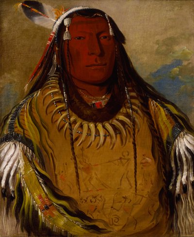 Pa-ris-ka-roó-pa, Twee kraaien, een opperhoofd door George Catlin