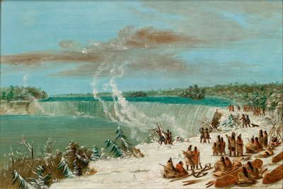 Portage rond de Niagara-watervallen bij Table Rock, 1847-1848 door George Catlin
