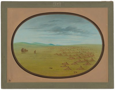 Prairiehondendorp door George Catlin