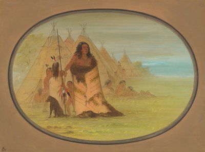 Puncah-hoofdman omringd door zijn familie, 1861-1869 door George Catlin