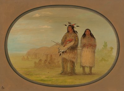 Riccarree Hoofdman en Zijn Vrouw, 1861-1869 door George Catlin