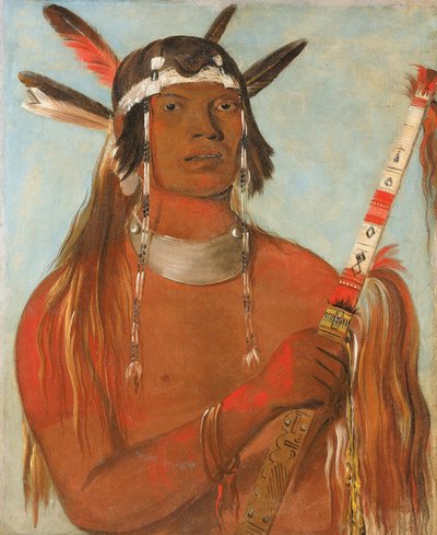 Seehk-hée-da, Muizen-gekleurde Veer, een bekende Dappere door George Catlin