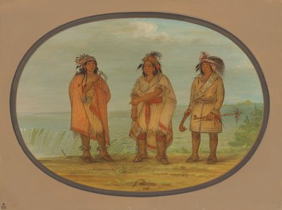 Seneca Chief, Red Jacket, met twee krijgers door George Catlin