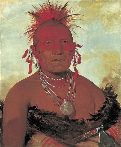 Shón-ka-ki-he-ga, Paardenleider, Groot Pawnee Hoofdleider door George Catlin
