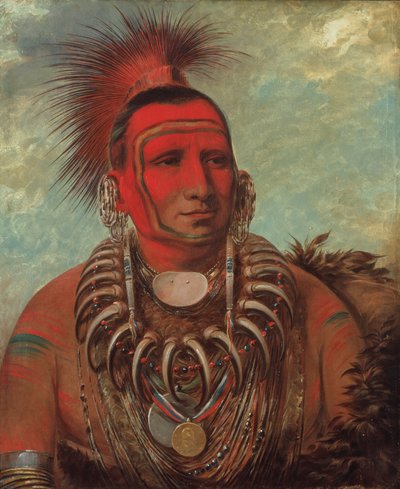 Shon-ta-yi-ga, Kleine Wolf, een beroemde krijger, 1844-1845 door George Catlin