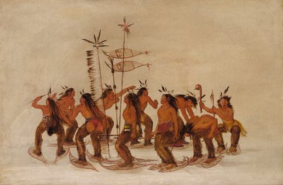 Sneeuwschoen Dansen bij de Eerste Sneeuwval door George Catlin