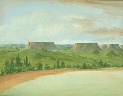 Square Hills, 1200 mijl boven St. Louis door George Catlin