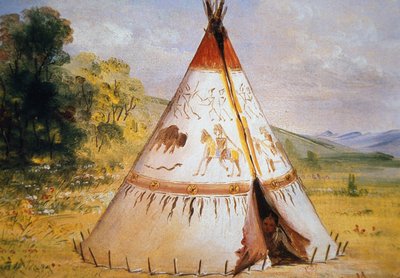 Tipi van de Crow-stam, ca. 1850 door George Catlin