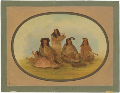 De Sioux Hoofdman met Verschillende Indianen door George Catlin