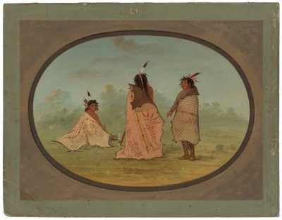 Drie Blackfoot Mannen door George Catlin
