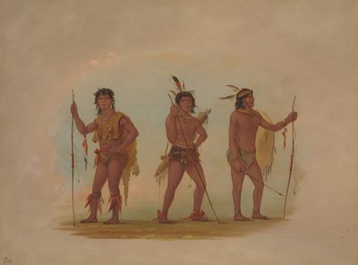 Drie Chaymas-mannen, 1854-1869 door George Catlin