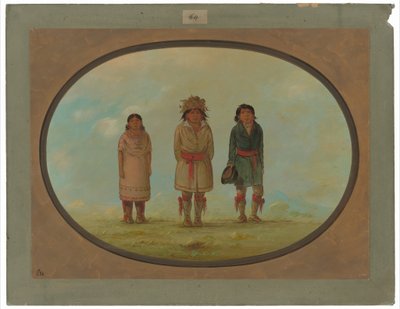 Drie Creek-indianen door George Catlin