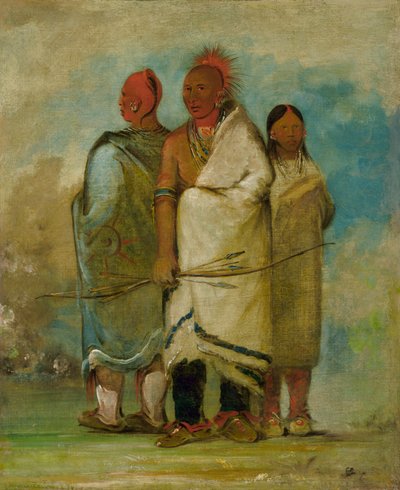 Drie Fox-indianen door George Catlin
