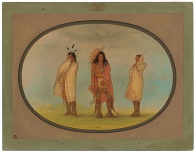 Drie Iroquois-indianen door George Catlin