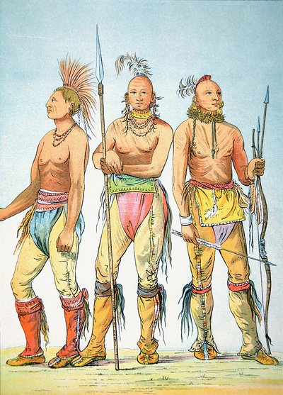 Drie Osage Dappere door George Catlin