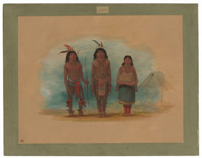 Drie Taruma Indianen door George Catlin