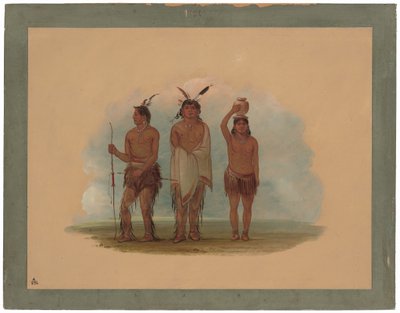 Drie Walla Walla Indianen door George Catlin