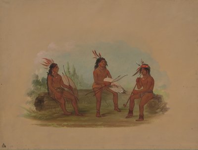 Drie Jonge Chinook Mannen door George Catlin