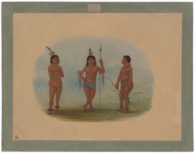 Drie jonge Tobos-mannen door George Catlin