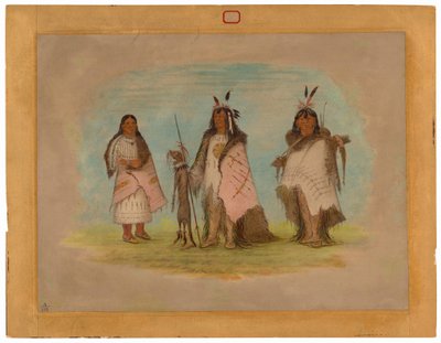 Twee Blackfoot Krijgers en een Vrouw door George Catlin