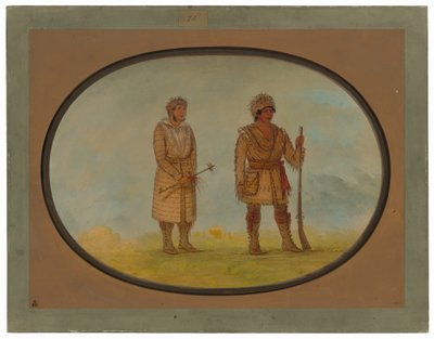 Twee Cherokee opperhoofden door George Catlin