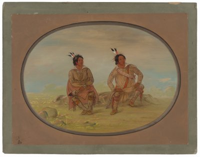 Twee Choctaw Indianen door George Catlin