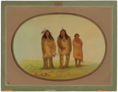 Twee Nezperce Krijgers en een Jongen door George Catlin