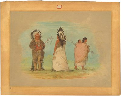 Twee Ottoe Hoofden en een Vrouw door George Catlin