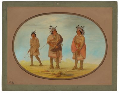 Twee Weeah Krijgers en een Vrouw door George Catlin