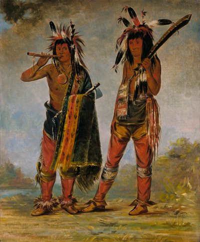 Twee jonge mannen, 1835 of 1836 door George Catlin