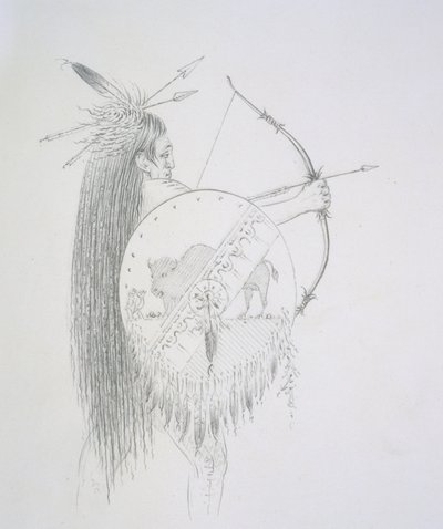 Un-ka-ka Ha-hon-she-kaw (De lange vingernagels) 1852 door George Catlin