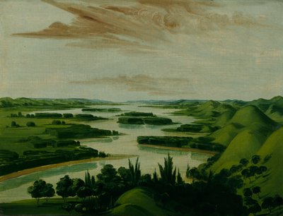Uitzicht vanaf Floyds graf, 1300 mijl boven St. Louis door George Catlin