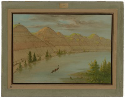 Uitzicht in de "Grand Detour," Boven Missouri door George Catlin