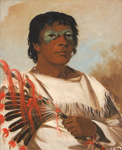 Wah-pe-kée-suck, Witte Wolk genaamd de Profeet, adviseur van Black Hawk, 1832 door George Catlin